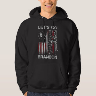 Gun American Flagga Patriots Låt oss Go Brandon 2n Hoodie