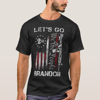 Gun American Flagga Patriots Låt oss Go Brandon (O T Shirt