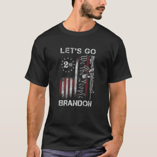 Gun American Flagga Patriots Låt oss Go Brandon T Shirt