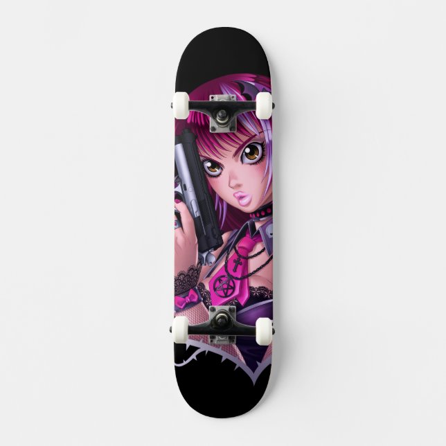 Gun and Ro Girl Mini Skateboard Bräda 18,5 Cm (Framsida)