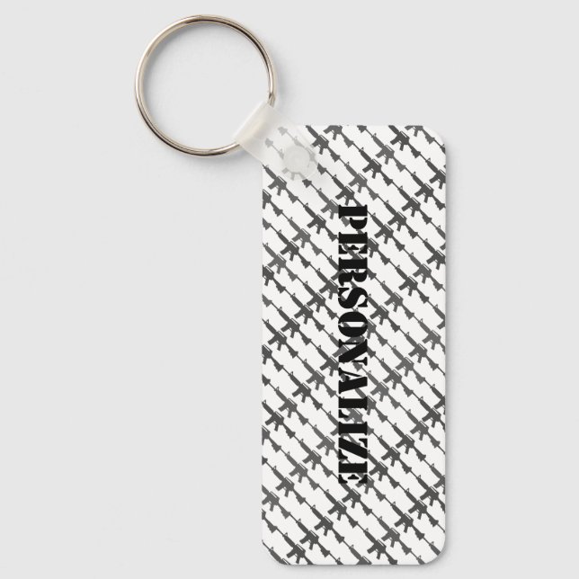 Gun Camouflage GI Rifle Cool B/W Nyckelring (Framsida)