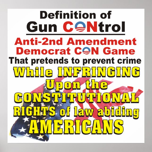 Gun CONtrol Anti-2nd Amendment  CON Poster (Framsidan)