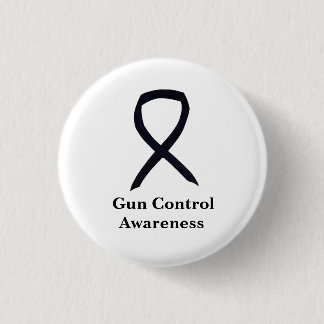 Gun Control Awareness Black Ribbon Button Pin Knapp