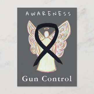 Gun Control Awareness Black Ribbon Custom Cards Vykort