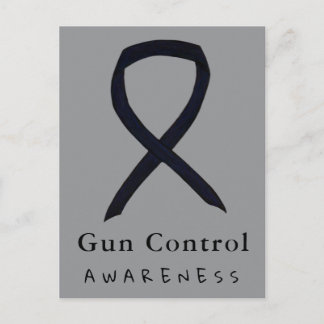Gun Control Awareness Black Ribbon Postcards Vykort