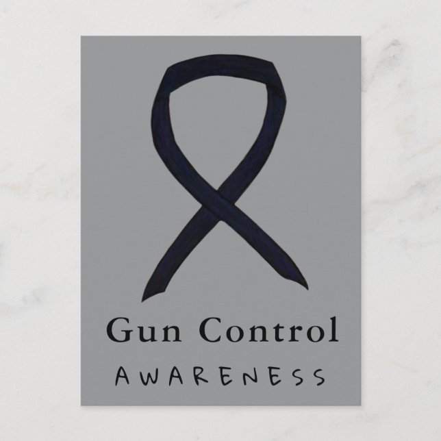 Gun Control Awareness Black Ribbon Postcards Vykort (Framsida)