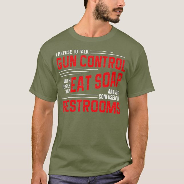 Gun Control Debatt 2:a ändringen Pro Gun Eat T Shirt (Framsida)