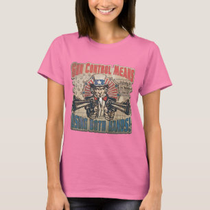 Gun Control Elak 2 Händer Retro T Shirt
