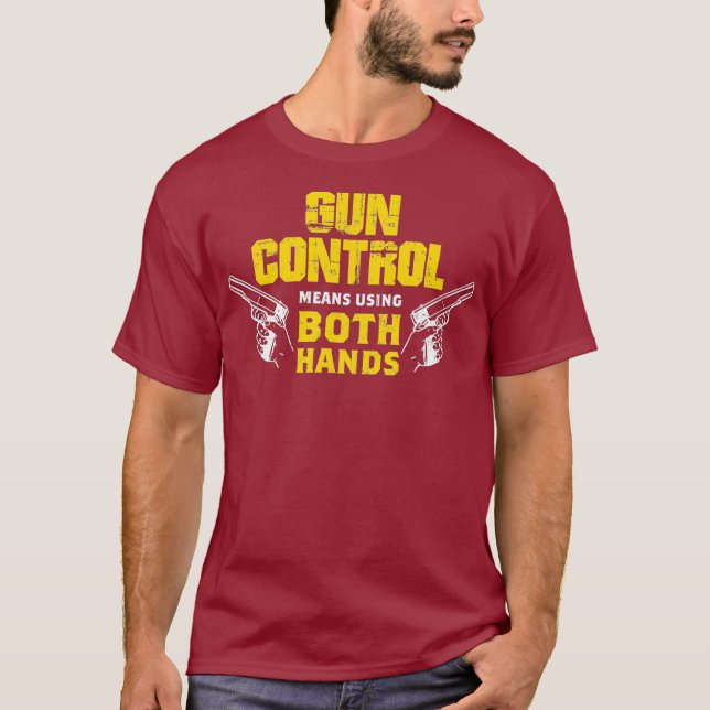 Gun Control-Elak med 2 Händer Pro Gun T Shirt (Framsida)
