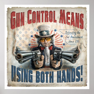 Gun Control-Elak med två Händer Poster