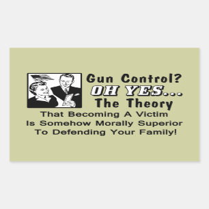 Gun Control? Ett brottsoffers teori! Rektangulärt Klistermärke