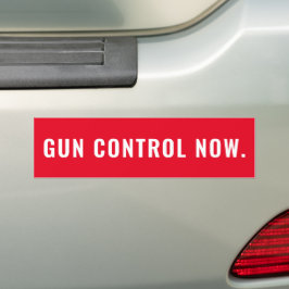 Gun Control Now minimalisttext röd och vit Bildekal