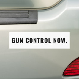 Gun Control Now, vit och svart text minimalistisk Bildekal