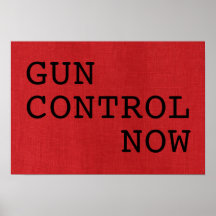 Gun Control nu på Red Linen Photo Protest Sign