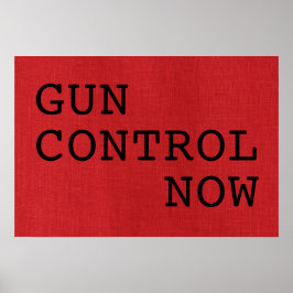 Gun Control nu på Red Linen Photo Protest Sign Poster