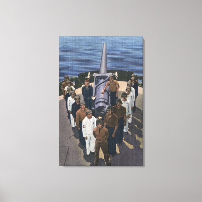 Gun Crew in Victory Forformation - US Navy Canvastryck (Framsida)