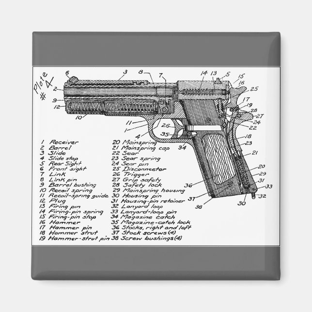 Gun Diagram Magnet (Framsidan)