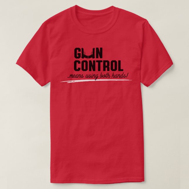 Gun-elak med båda händer t shirt (Design framsida)