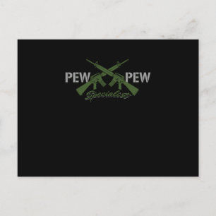 Gun Enthusiast Gun Älskare Pistol Rifle Pew Spe Vykort