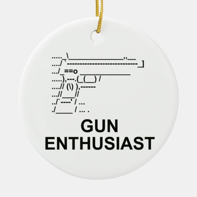 Gun Enthusiast Julgransprydnad Keramik (Framsidan)