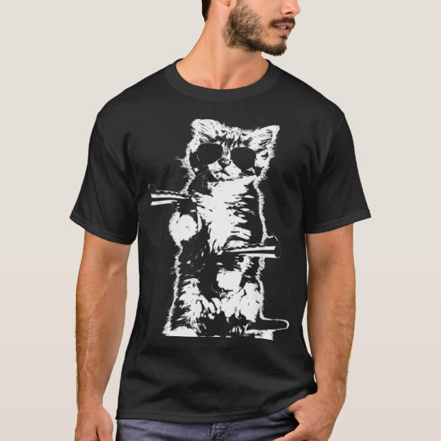 Gun Kitty  Katt T Shirt (Framsida)