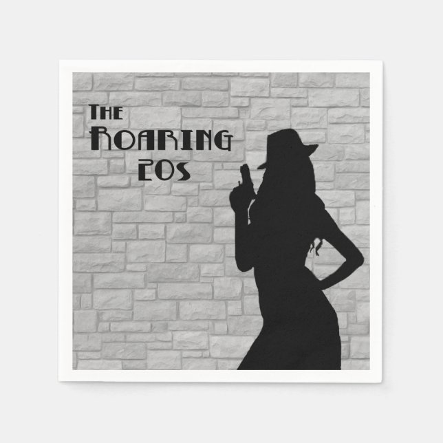 Gun Moll Silhouette Pappersservett (Framsidan)