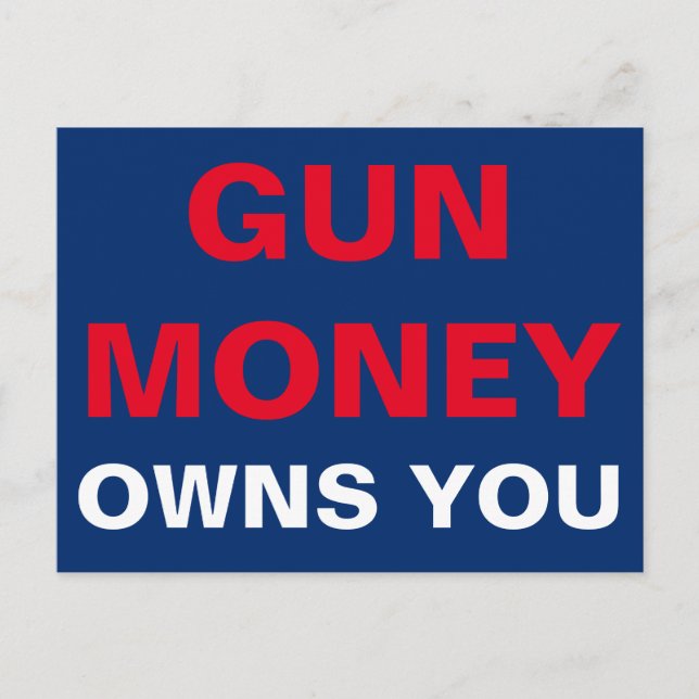 Gun Money äger dig Vykort (Framsida)