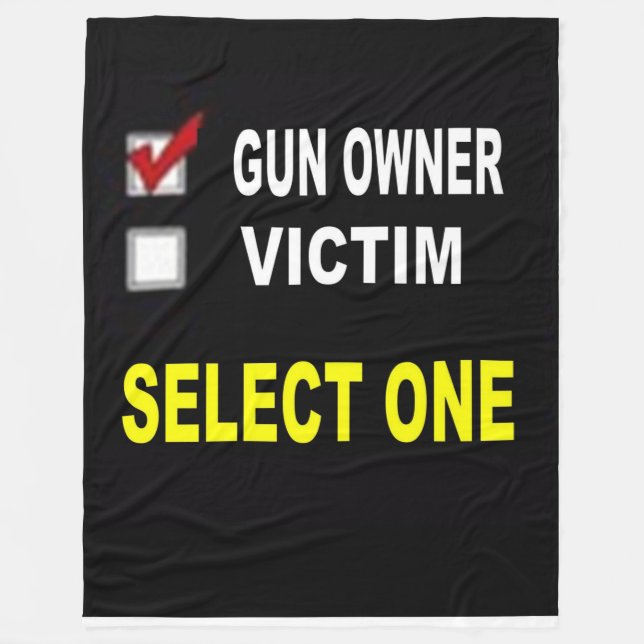 GUN OWNER eller VICTIM Fleecefilt (Framsidan)
