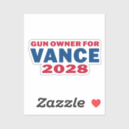 Gun Owner for Vance 2028 Klistermärken