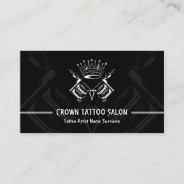 Gun Pen Krona minimal Modern Black Tattoartist Visitkort