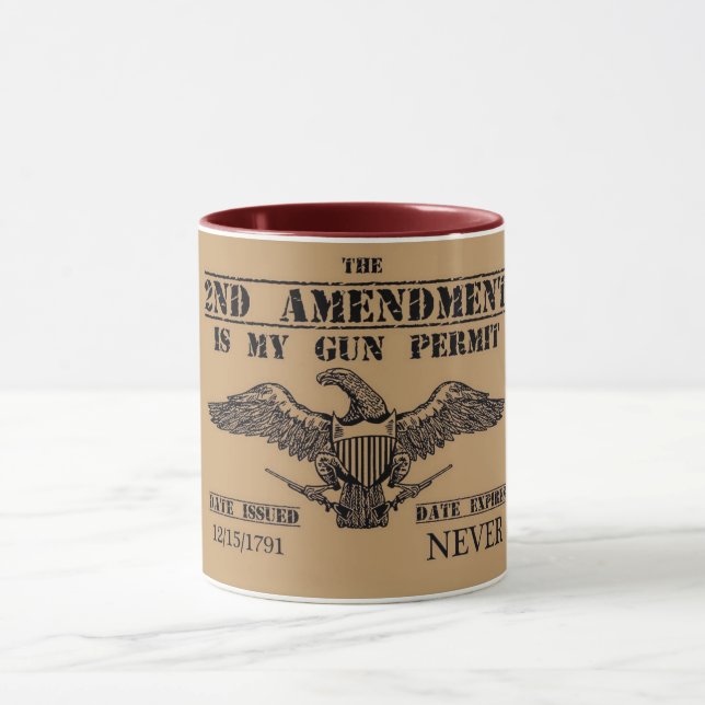 GUN PERMIT 2ND AMENDMENT   MUGG (Center)