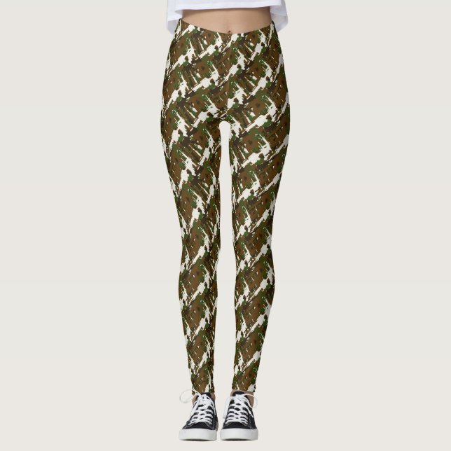Gun Rifles Camo Coola Stil Leggings (Framsida)