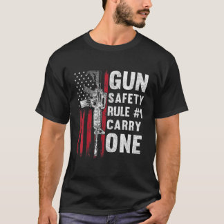Gun Safety Rule 1 Pro 2nd Amendment AR 15 American T Shirt