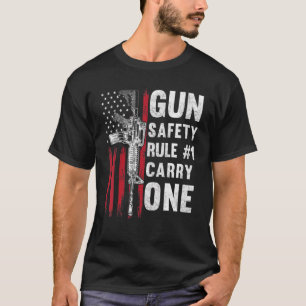 Gun Safety Rule 1 Pro 2nd Amendment AR 15 American T Shirt
