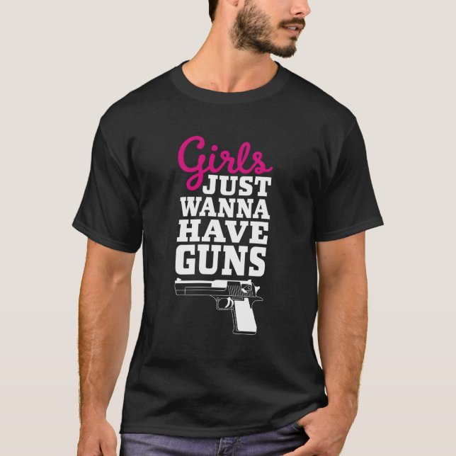 Gun säger bara att han vill ha vapen t shirt (Framsida)