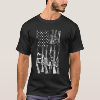 Gun Shirts Gun, amerikanska Flagga Gun Enthusiast T Shirt