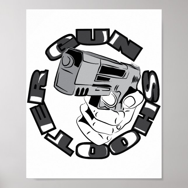 Gun shooter illustration poster (Framsidan)