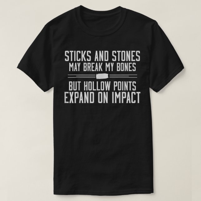 Gun, Sticks och stenar, ihåliga punkter T Shirt (Design framsida)