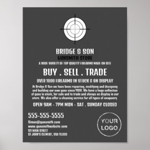 Gun Target, Gunsmith, Gunstore Advertising Poster