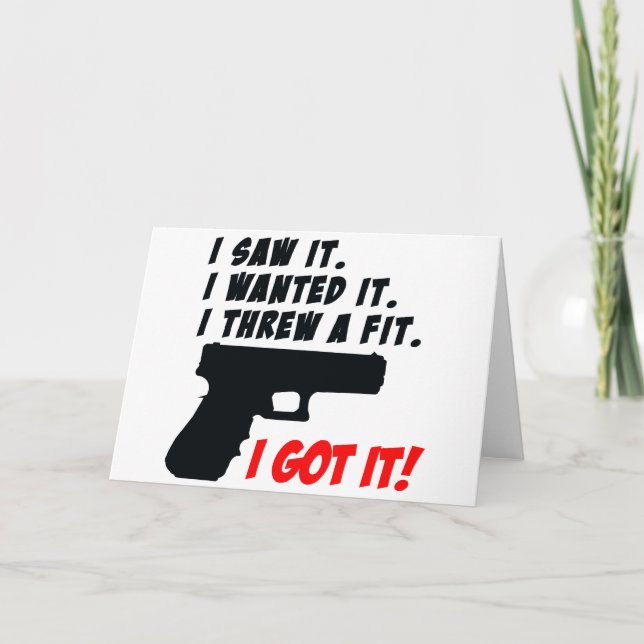 Gun Temper Tantrum Kort (Framsida)