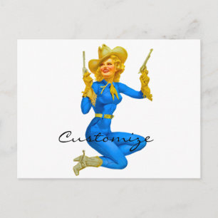 Gun-toting Pin-up Cowgirl Thunder_Cove Vykort