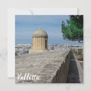 Gun turret på gamla stadsmurar i Valletta, Malta