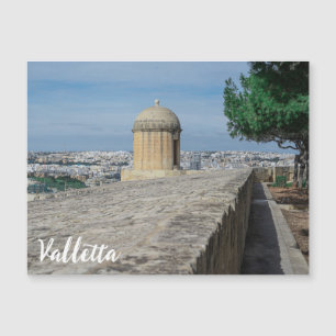 Gun turret på gamla stadsmurar i Valletta, Malta