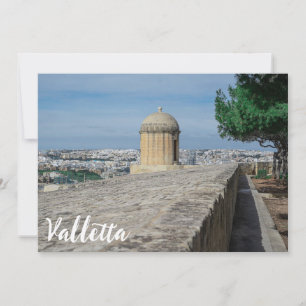 Gun turret på gamla stadsmurar i Valletta, Malta