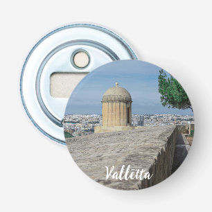 Gun turret på gamla stadsmurar i Valletta, Malta Flasköppnare