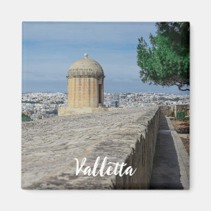 Gun-turret på gamla stadsmurar i Valletta, Malta M Magnet