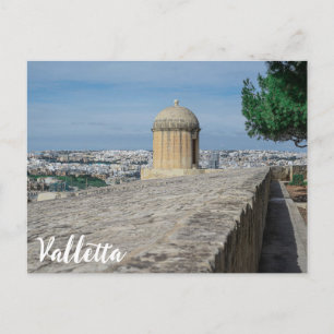 Gun turret på gamla stadsmurar i Valletta, Malta Vykort