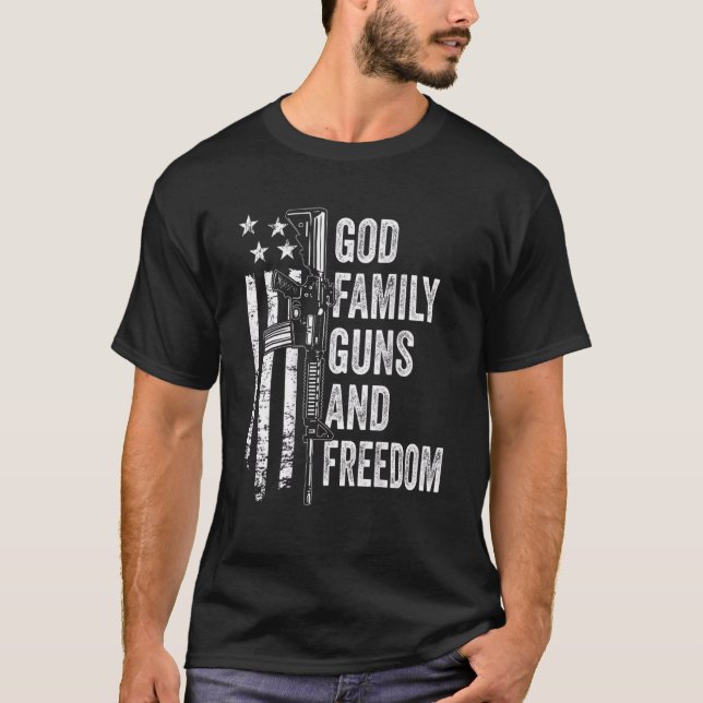 Gun Usa 4:e juli T Shirt (Framsida)