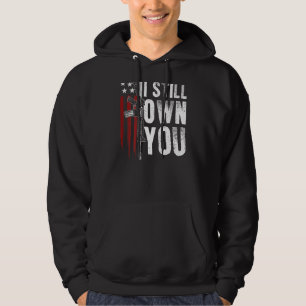 Gun USA flagga American Football Jag äger dig fort Hoodie