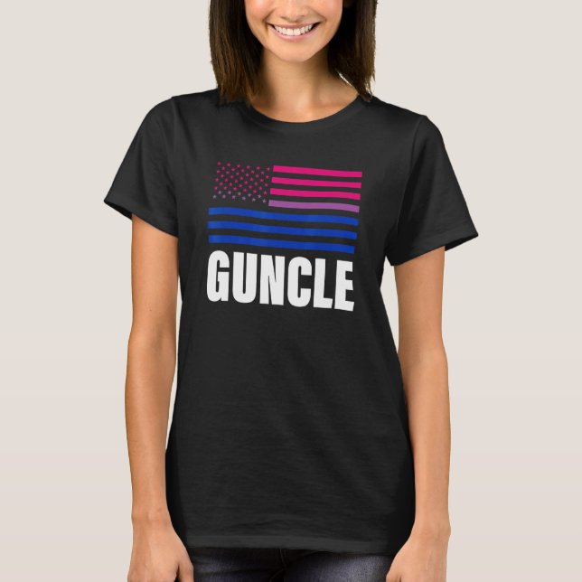 Guncle Bisexual Flagga Lgbt Gay pride T Shirt (Framsida)